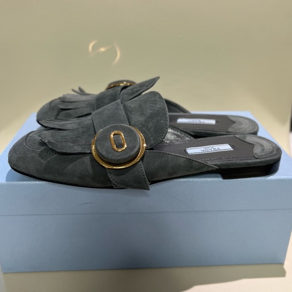 Prada Gray Suede Mule - Picture 7 of 11
